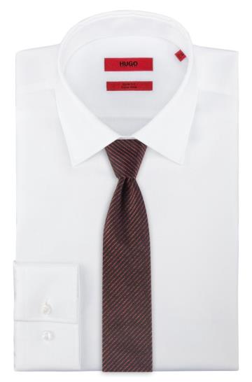 Krawaty HUGO Silk Jacquard Głęboka Czerwone Męskie (Pl78472)